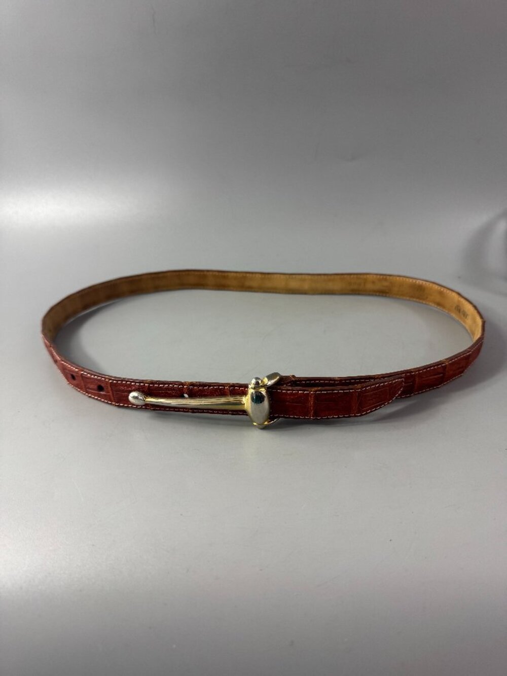 Vintage Carlisi Genuine Crocodile Leather Women's Belt, Size M